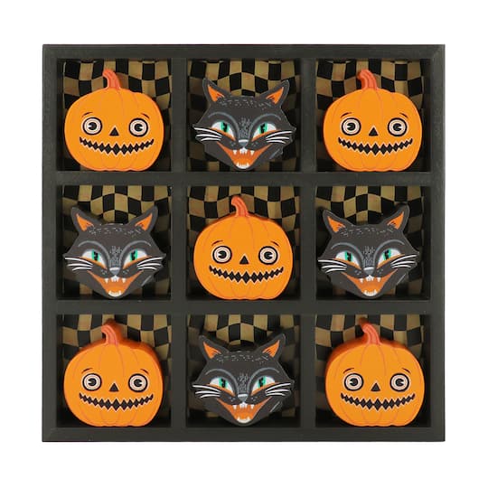 Black Cat & Jack-O'-Lantern Tic-Tac-Toe Tabletop Décor by Ashland®